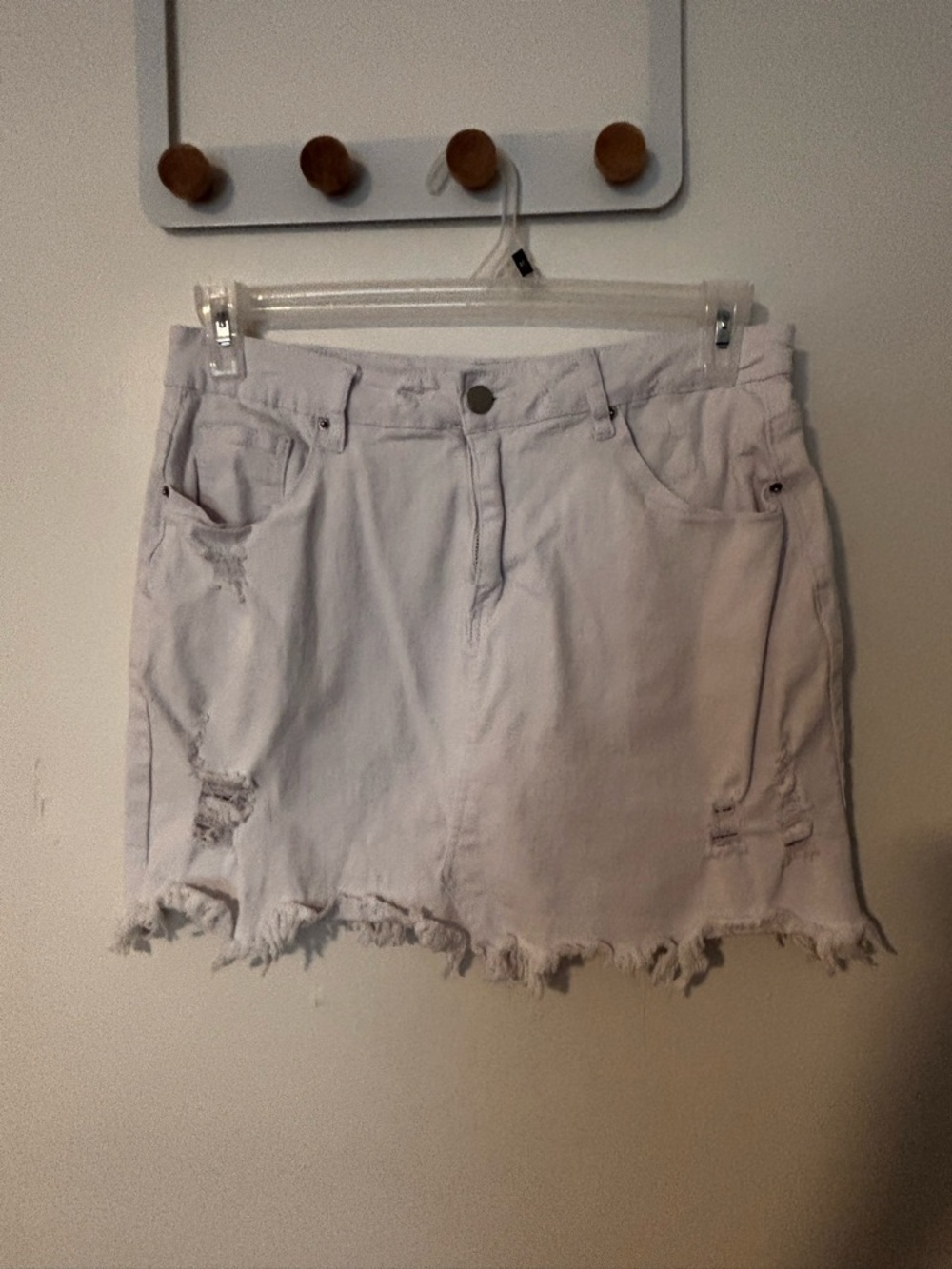 Old Navy Light Lavender Distressed Mini Skirt